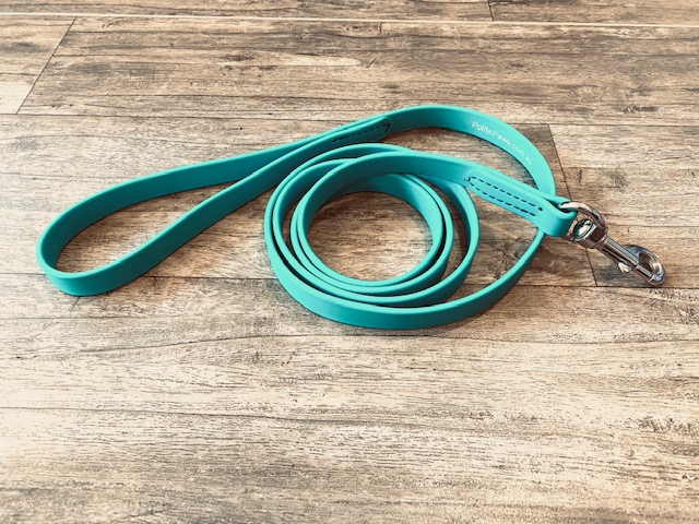 6ft Teal Biothane Training Lead - Large Stainless Steel Snap